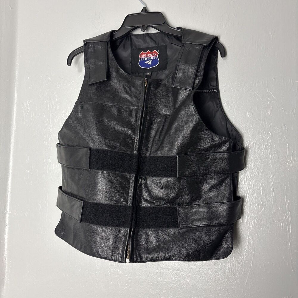 Women Bullet Proof style Leather Motorcycle Vest bikers Club Tactical Vest Ammo